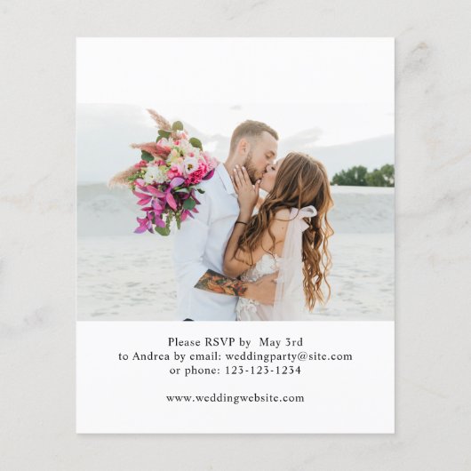 Begroting na ontvangst van partijfotoweddenschappe flyer (Achterkant)