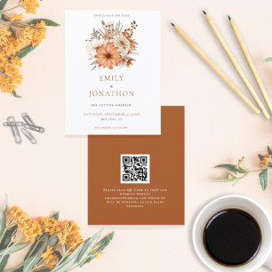 Begroting najaar Floral QR code Weddenschap sparen