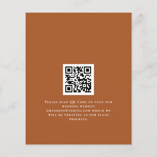 Begroting najaar Floral QR code Weddenschap sparen (Achterkant)