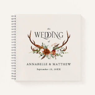 Begroting natuurlĳke florale bruiloft gastenboek r notitieboek