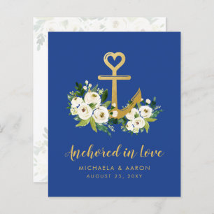 Begroting Nautical Wedding Save the Date Heart Anc