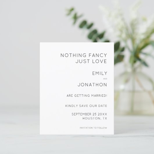 Begroting Niets Fancy Net Love QR Code Save Date (Staand voorkant)
