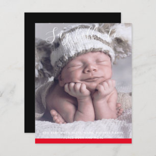 BEGROTING Nieuwe babyFOTO-aankondiging Aangepast