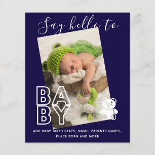 BEGROTING Nieuwe babyFOTO-kaarten - Modern Fun Gir