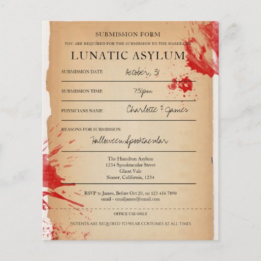 BEGROTING Novelty Halloween Party Lunatic Asyment (Voorkant)