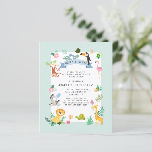 Begroting Oerwoud dieren 1e uitnodiging (Staand voorkant)