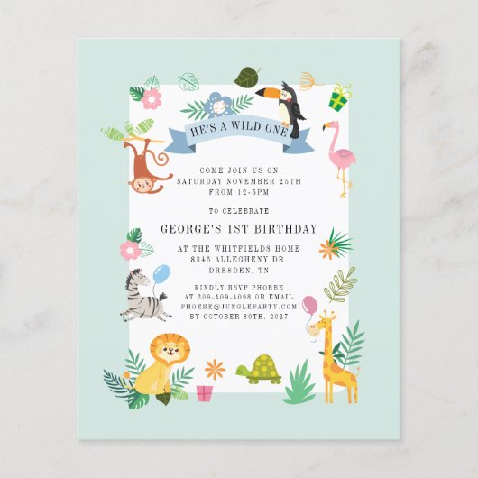 Begroting Oerwoud dieren 1e uitnodiging (Voorkant)