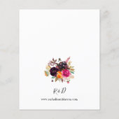 Begroting Oranje, Roze, Paarse Herfst Floral 1 Wed Flyer (Achterkant)