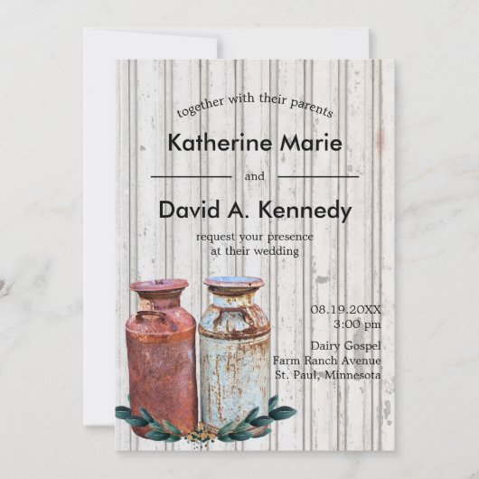 Begroting oude nationale melkbussen Boerderij Kaart (Voorkant)