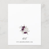 Begroting Paarse en witte Floral bruiloft Flyer (Achterkant)
