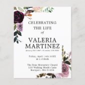 BEGROTING Paarse Floral Celebration of Life Progra (Voorkant)