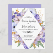 Begroting Paarse Floral Rustic Botanical Wedding (Voorkant / Achterkant)