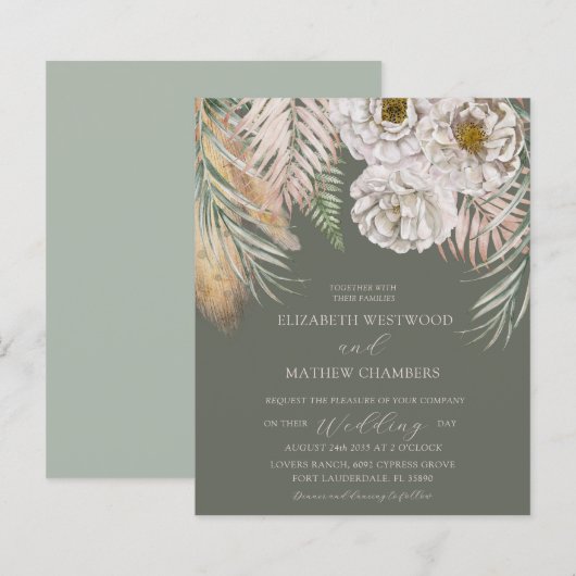 Begroting Pampas Grass & Floral Sage Green Wedding (Voorkant / Achterkant)