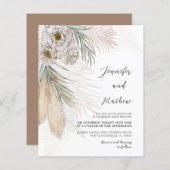 Begroting Pampas Grass & Floral Wedding Invitation (Voorkant / Achterkant)