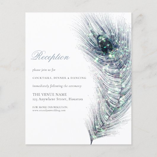 BEGROTING Peacock Fether Weddenschap Reception Enc (Voorkant)