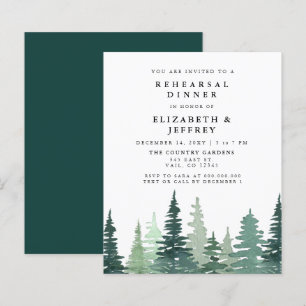 Begroting Pine Forest Rehearsal Dinner Invitation