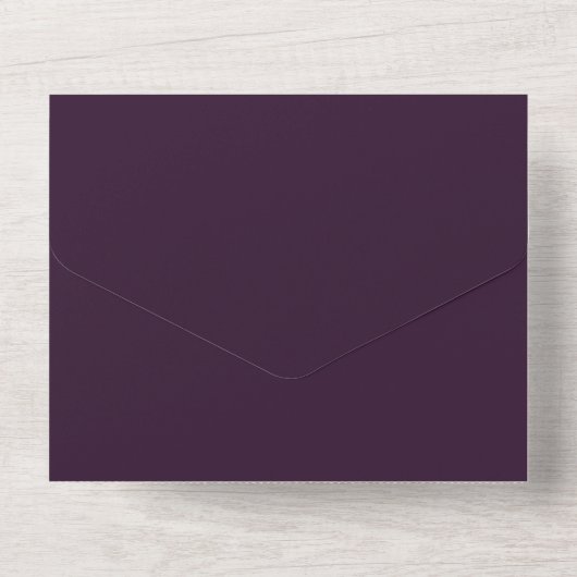 BEGROTING PLUM PURPLE Monochroom Template All In One Uitnodiging (Achterkant)