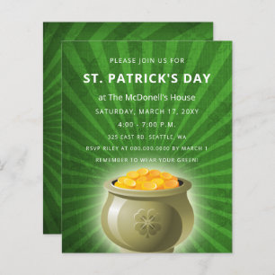 Begroting Pot of Gold Patricks Day Invitation