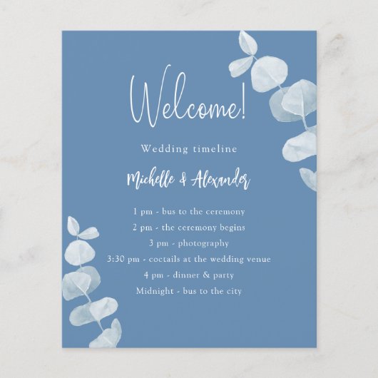 Begroting programma voor usty blue eucalyptus brui flyer (Voorkant)