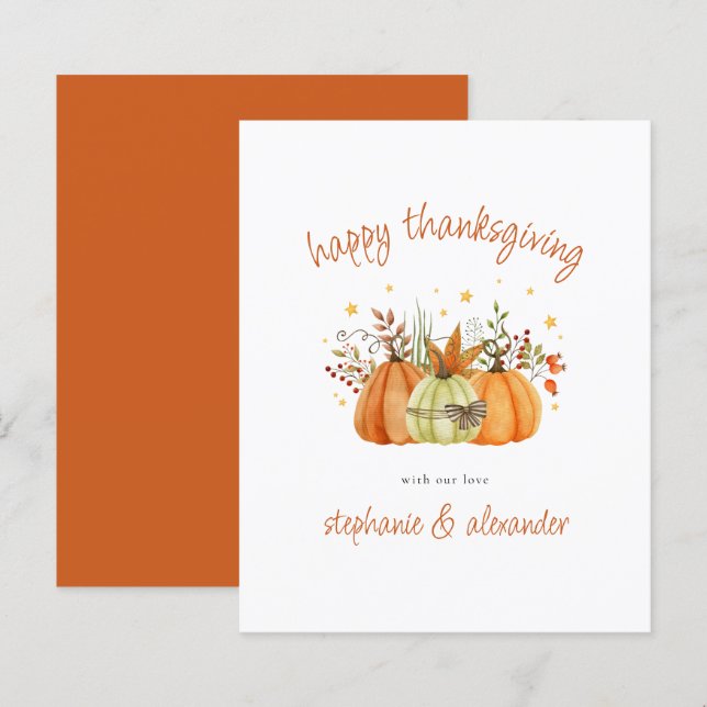 BEGROTING Pumpkins Terracotta Happy Thanksgiving (Voorkant / Achterkant)