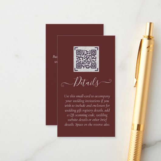 BEGROTING QR SCANNENDE CODE Event Details Enclosur Informatiekaartje (Voorkant / Achterkant in situ)