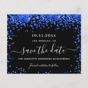 Begroting Quinceanera Black royal blue save the da
