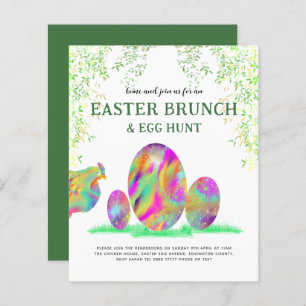 Begroting rooster Waterverf Easter Egg Hunt Brunch