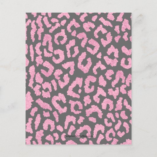 Begroting Roze Black Leopard Birthday-uitnodiginge (Achterkant)