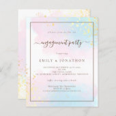 BEGROTING | Roze Blauwgroen Waterverf Engagement P (Voorkant / Achterkant)