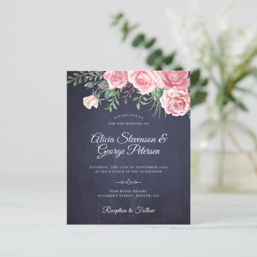 Begroting roze brutale bruinbruidbruinkooluitnodig (Staand voorkant)