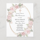 Begroting Roze Floral Eerste uitnodiging van de Ge (Voorkant)