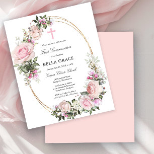 Begroting Roze Floral Eerste uitnodiging van de Ge