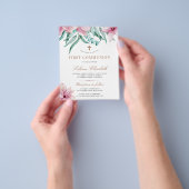 Begroting roze roze eerste uitnodiging van de geme flyer (Hand)