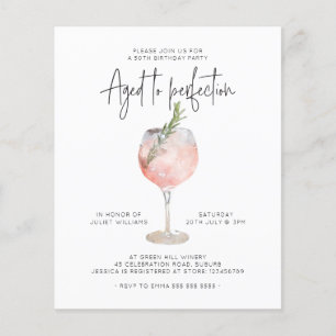Begroting Roze wijn met perfecte 50e verjaardag Flyer