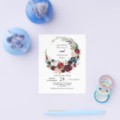 Begroting/Rozen - huwelijksuitnodiging. Flyer (Enkel)