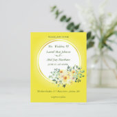 Begroting. Rozen op gele achtergrond Uitnodiging (Staand voorkant)