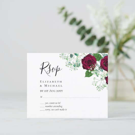 BEGROTING RSVP Burgundy Rose (Staand voorkant)