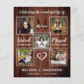 Begroting Rustic Celebration of Life 5 Photo Memor (Voorkant)