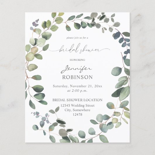 Begroting Rustic Eucalyptus Greenery Duo Flyer (Voorkant)