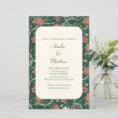 Begroting Rustic Green Floral Wedding Invitation (Staand voorkant)