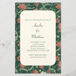 Begroting Rustic Green Floral Wedding Invitation