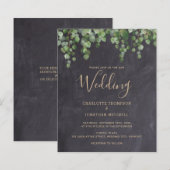 Begroting Rustic Greenery Leaves Wedding Invitatio (Voorkant / Achterkant)