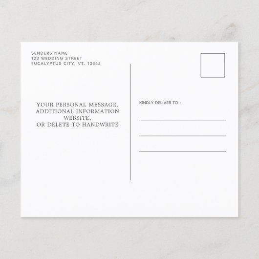 Begroting Rustic Greenery Wedding Save the Date P (Achterkant)