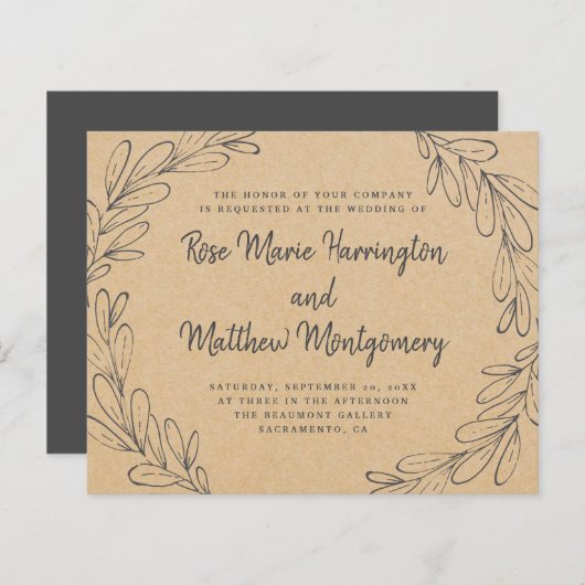 Begroting Rustic Kraft & Hand-draw Wedding (Voorkant / Achterkant)