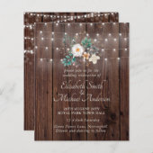 Begroting Rustic Wood Licht Floral Wedding Invitae (Voorkant / Achterkant)