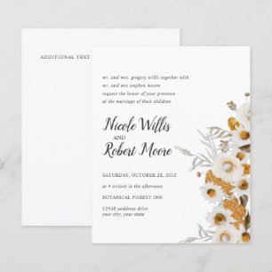 Begroting Rustige Chamomile Mimosa floral Wedding