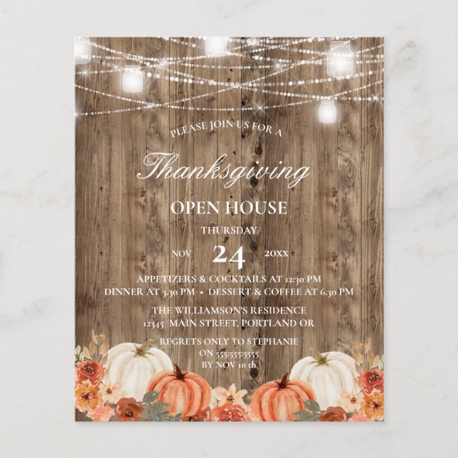 Begroting Rustige Thanksgiving Floral Open House (Voorkant)