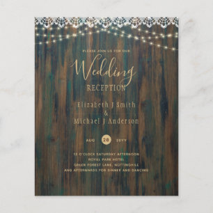 BEGROTING RUSTISCHE LICHTEN LACE WEDDING RECEPTION FLYER