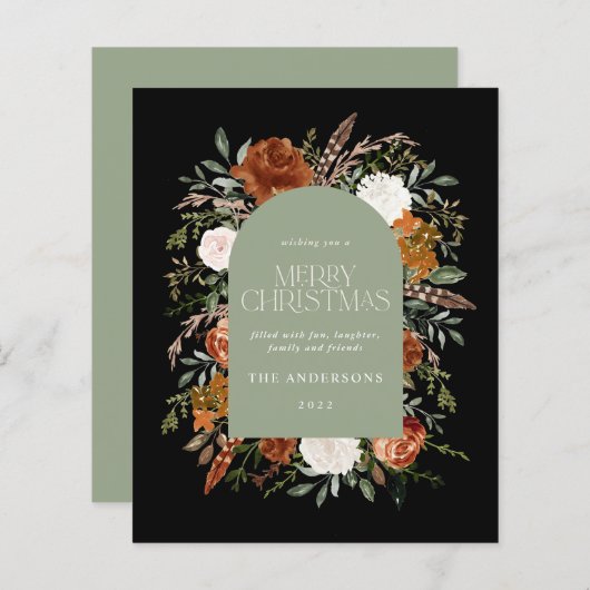 Begroting Sage-groene elegant botanische elegantaa (Voorkant / Achterkant)