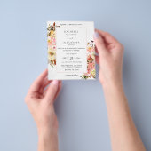 Begroting Snoep Roze en Gele Floral 2 Weddenschap Flyer (Hand)